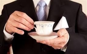Networking - Man with cup of tea